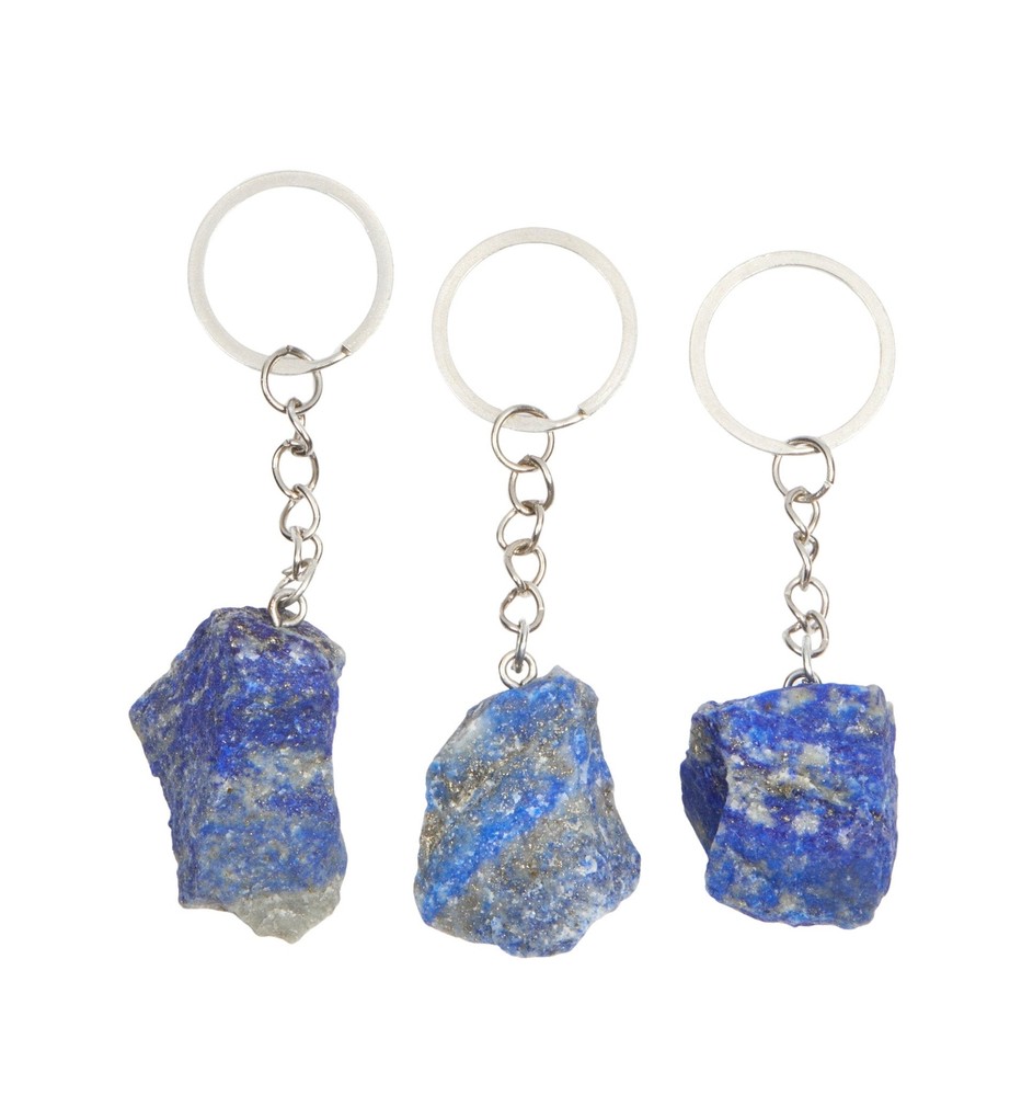 Raw Lapis Lazuli Stone Keychain by New Moon Beginnings