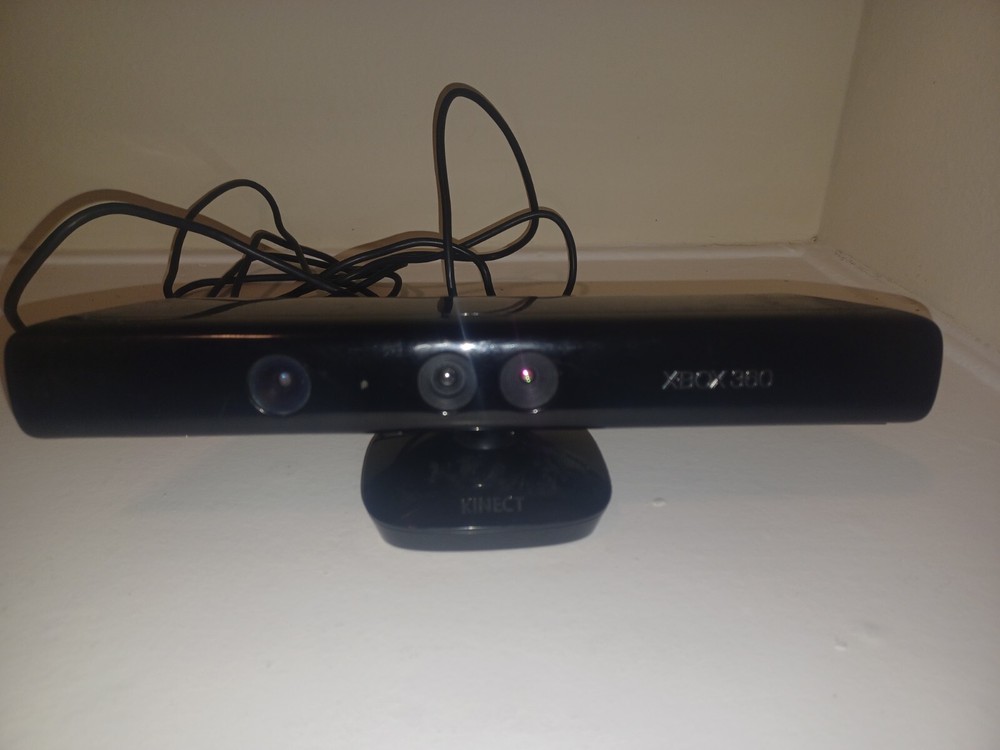 Xbox 360 Kinect Sensor Black Complete With Power AC Adapter Microsoft works