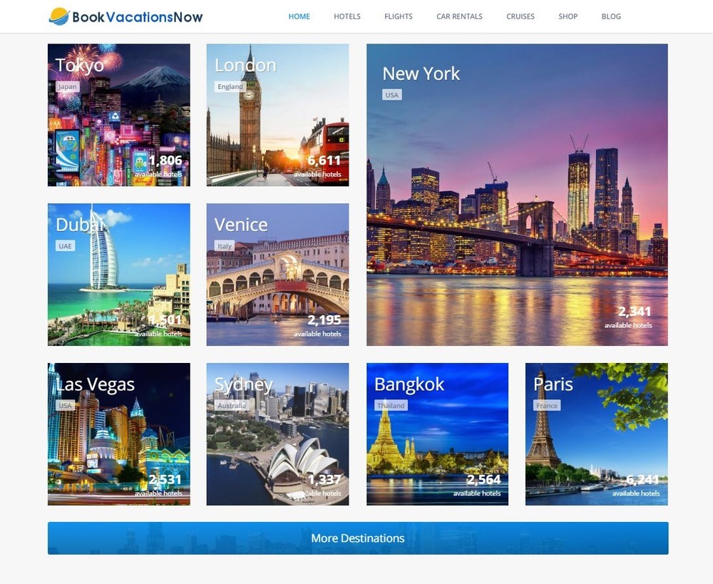 🥇 Turnkey Mobile Friendly WordPress Travel Website Make $1 -$4/Click