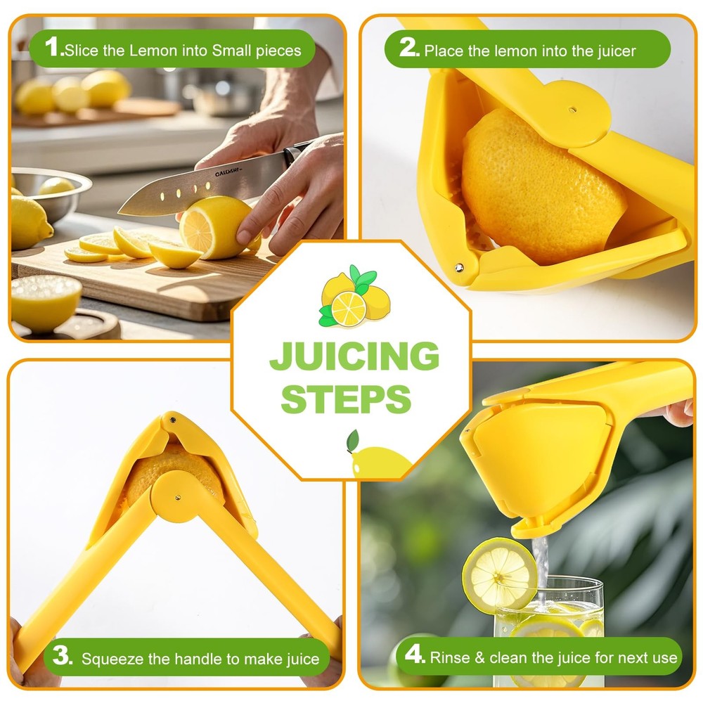 Lemon Squeezer, Effective Squeezing Juice Press, Easy-to-Use, Sturdy Flat Man...