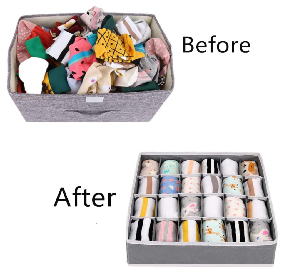 24 Cell Foldable Drawer Organizer Storage Collapsible Divider - FREE SHIPPING