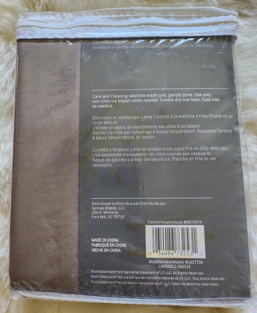 Style Selections Bernard Taupe 40x84in Grommet Top Panel One Panel