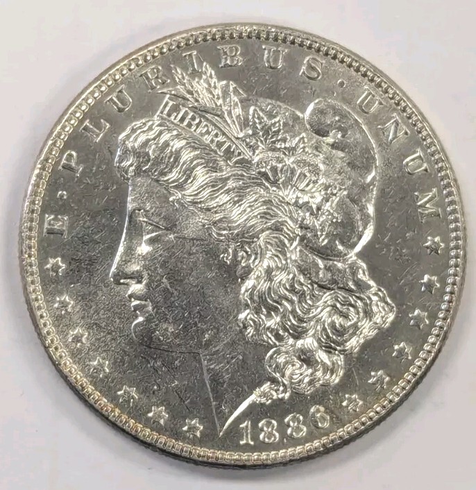 1886 P Morgan Silver Dollar ~ Blast White ~ #524