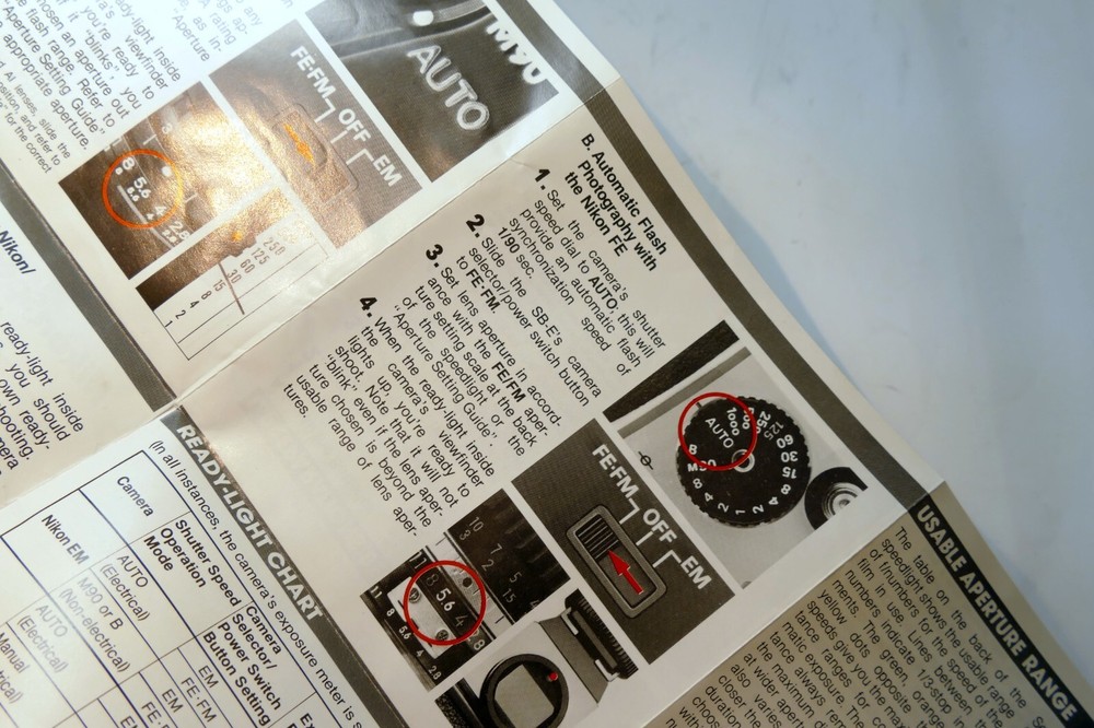 Nikon Speedlight SB-E flash Instruction Guide Manual 1981