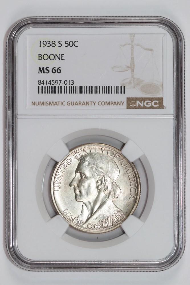 1938-S BOONE COMMEMORATIVE HALF DOLLAR NGC MS66