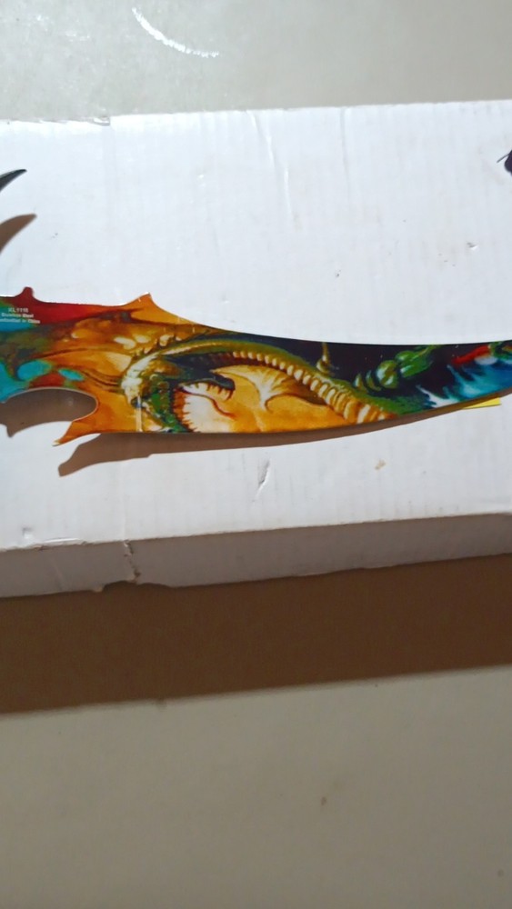 Fantasy Dragon Decorative Dagger Multicolor Stainless Steel Blade Plastic Handle