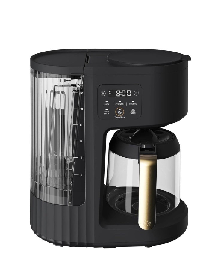 Thyme & Tables TT1110R Drip Coffee Maker 12 Cup Programmable Over Ice Mode