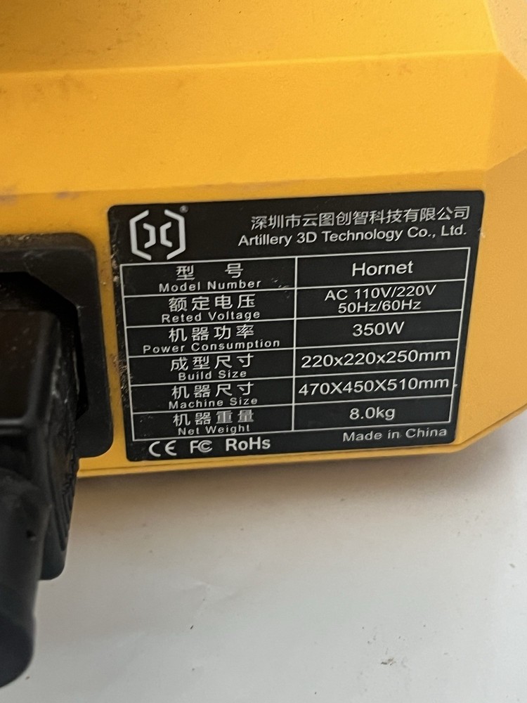 Artillery 3d Printer Hornet