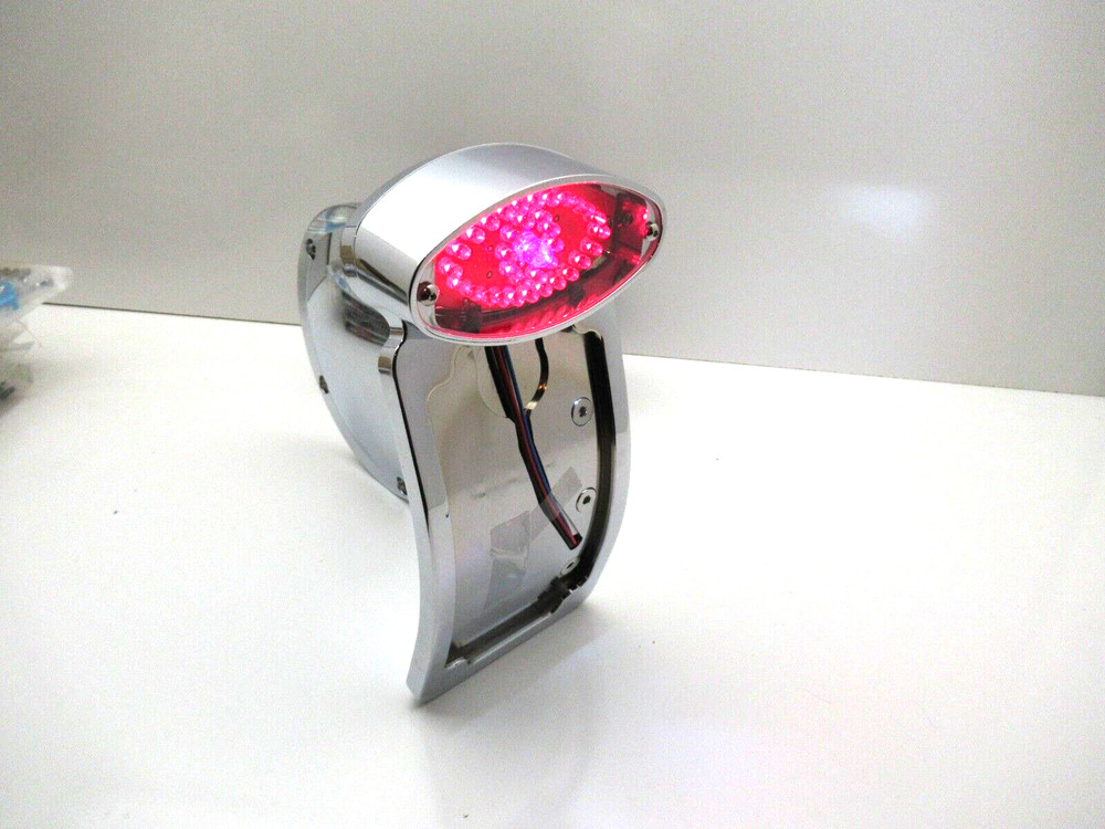 5 HOLE DERBY MOUNTED, LED TAIL LIGHT/LICENSE PLATE, HARLEY, CHROME