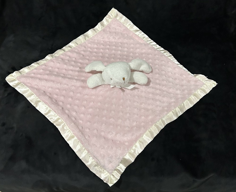 Blankets Beyond Bunny Rabbit Pink Satin Security Blanket Lovey Dot