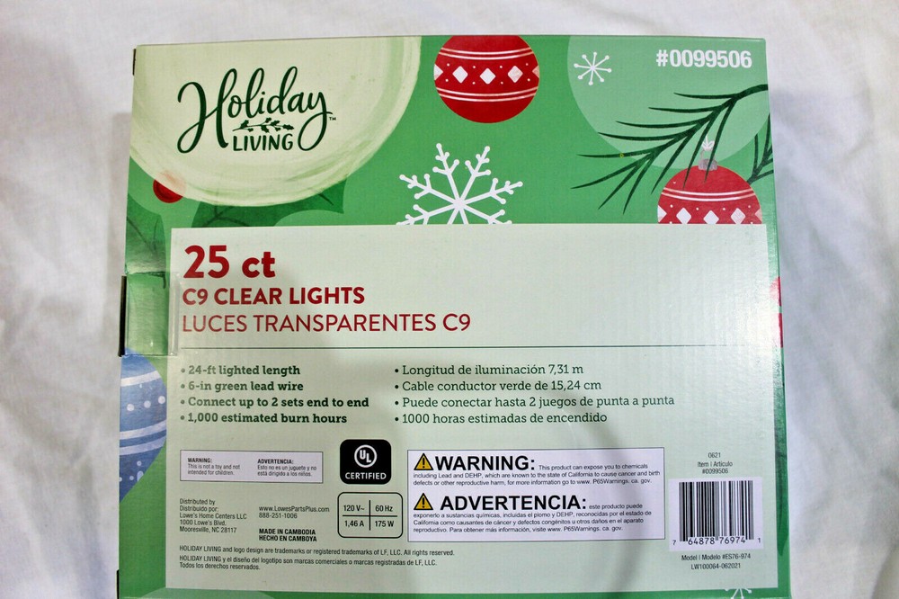 25 Count C-9 Clear Christmas / Wedding / Deck Lights