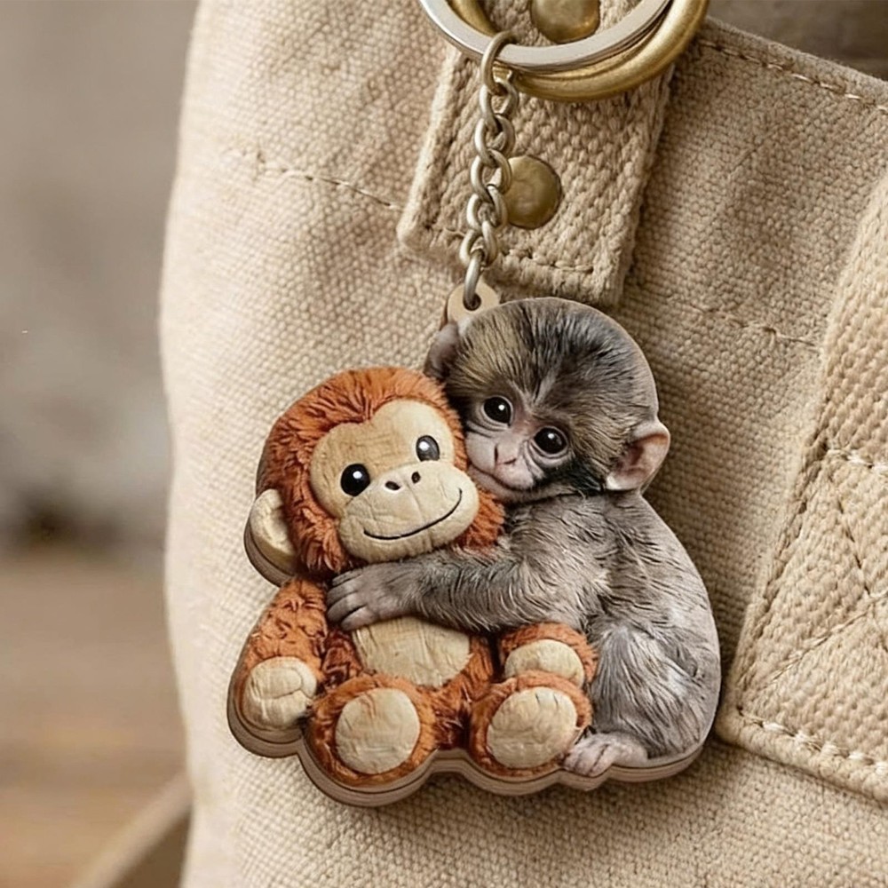 2 Pack Punch Monkey Keychain Team Punch Plush Keychain