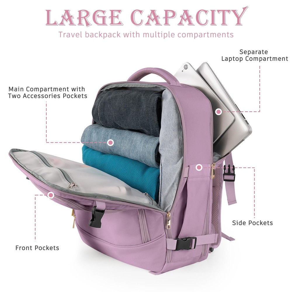 Carry on Backpack, Flight-approved Backpack for Traveling, 40L Personal Item ...