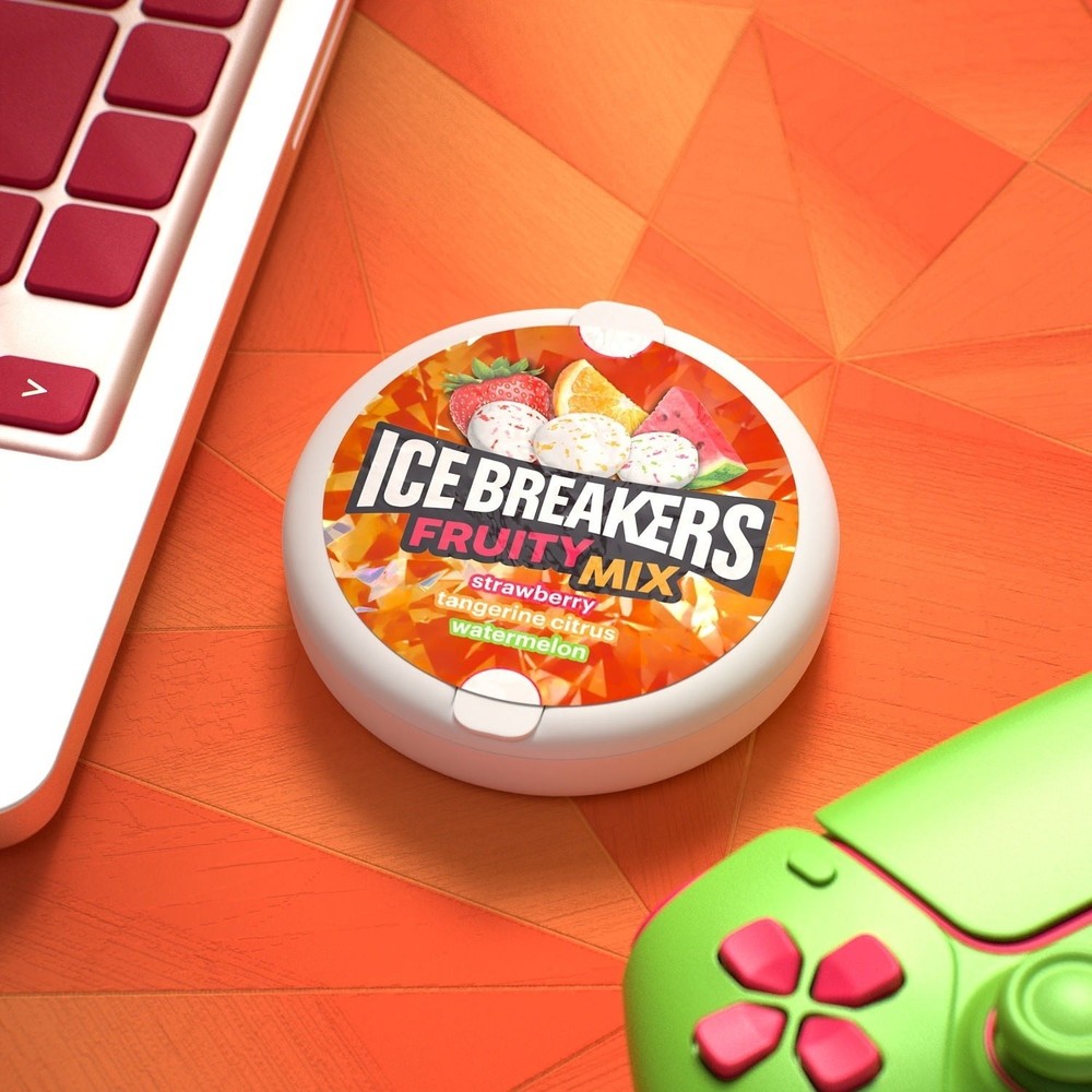 Ice Breakers Fruity Mix Assorted Fruit Sugar-Free Mints – 1.5 oz Puck