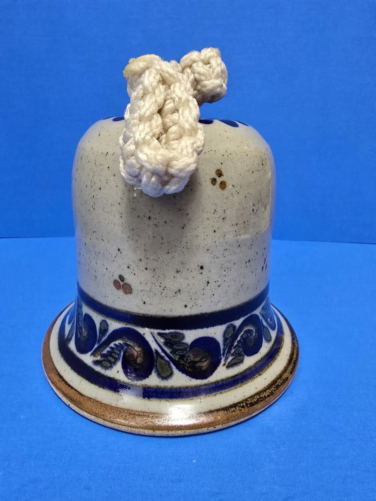Stoneware Pottery Handcrafted Bell 5" Signed