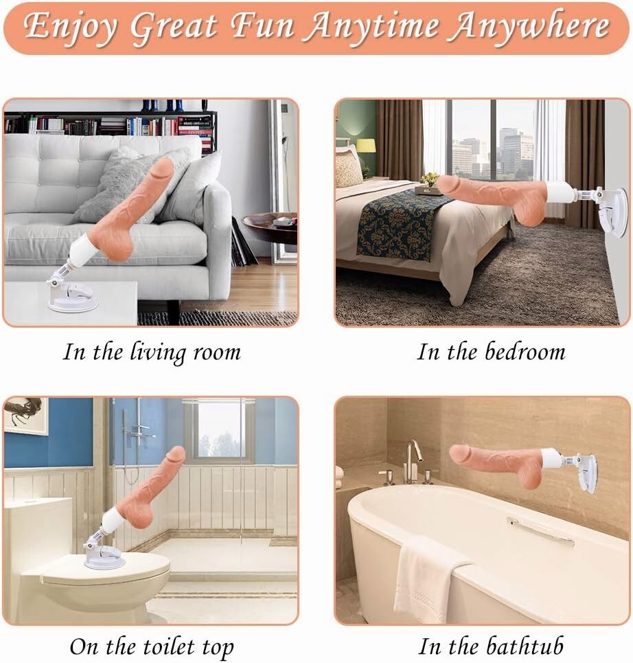Automatic-Thrusting-Heating-Dildo-Vibrator-Hand-Free-Machine-Women-USE-Lubricant