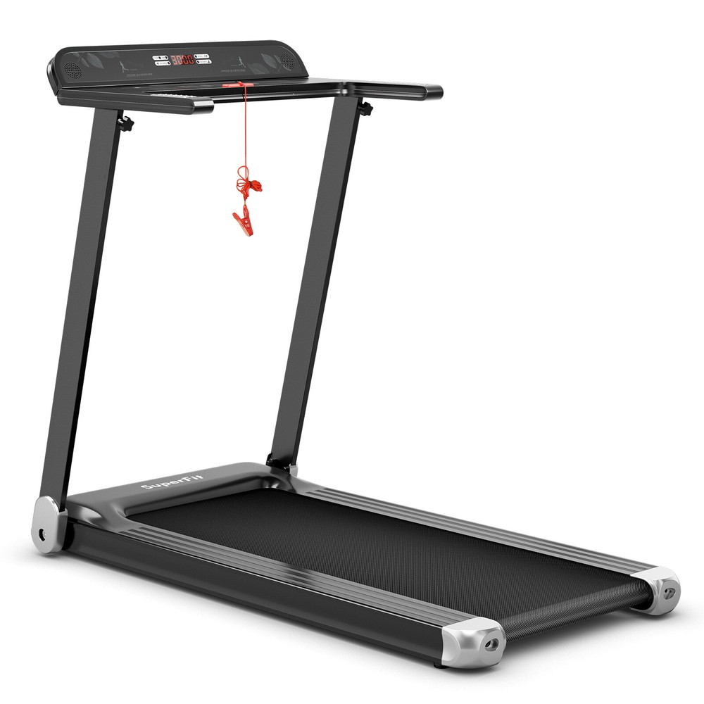 Folding Electric Treadmill Compact Walking Running Machine w/APP Control Speaker