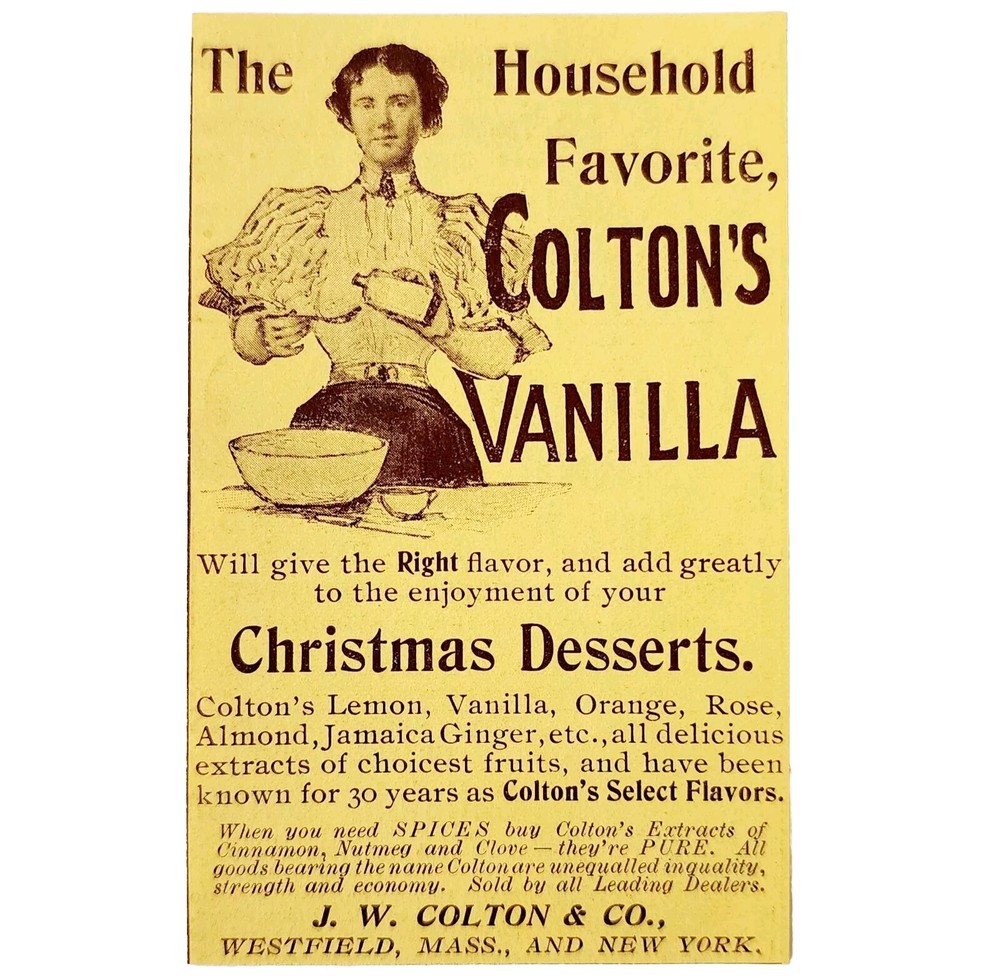 Colton Vanilla Extract Flavoring 1897 Advertisement Victorian Baking ADBN1rrr