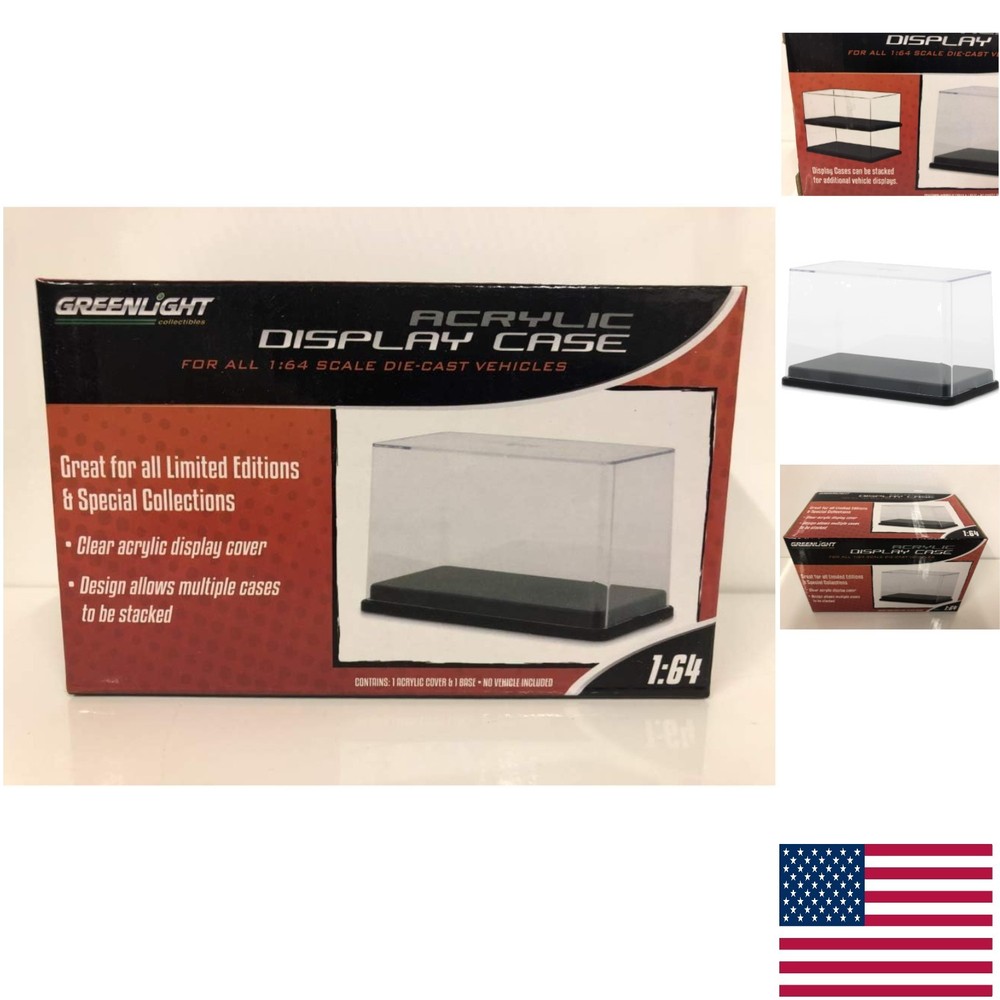Crystal Clear Acrylic Display Case for 1/64 Scale Cars - Rectangular Design