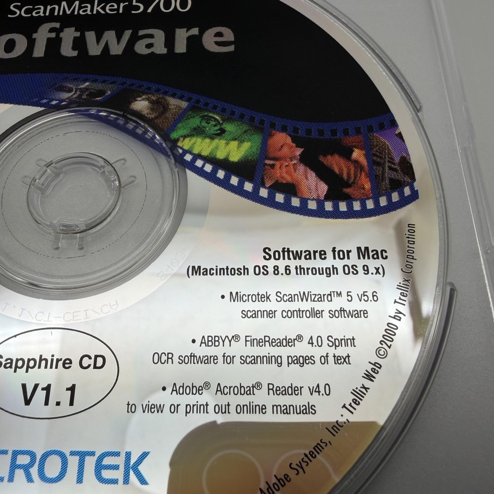 Vintage 2000 Microtek ScanMaker 5700 Software CD Sapphire V1.1 Mac & Windows