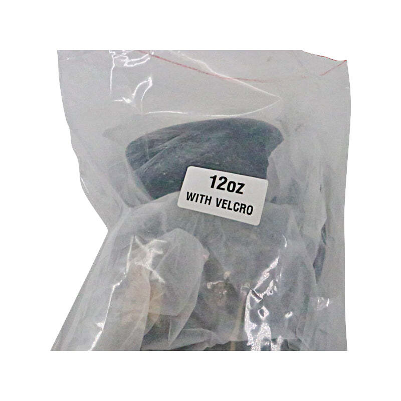 Black Leather Pair of Training Boxing Gloves - Hook & Loop Strap - 12 Oz