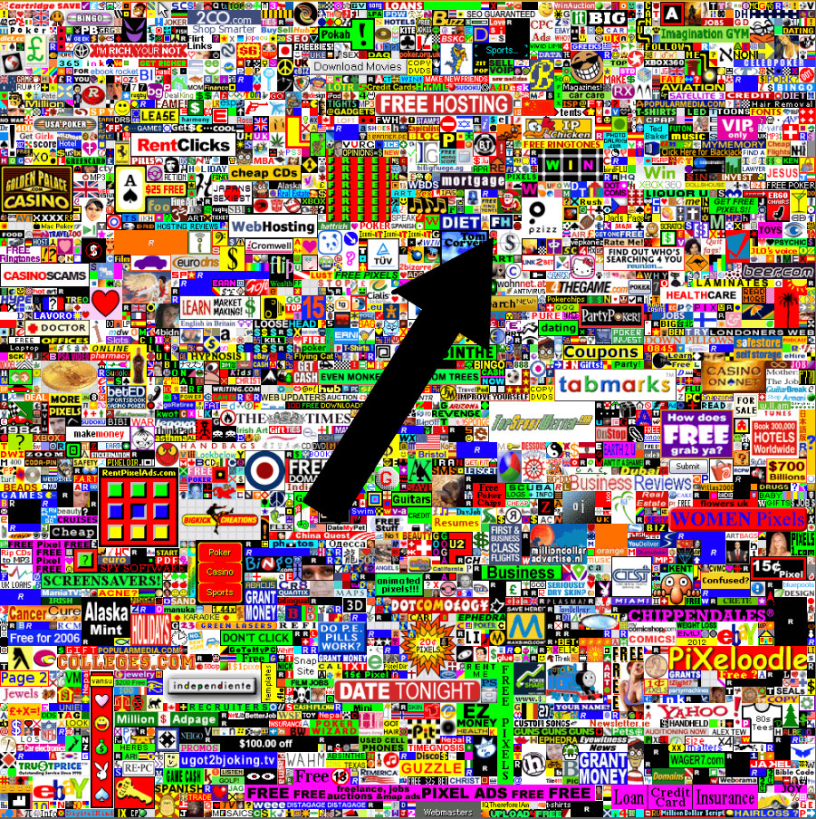 100 Pixels on MillionDollarHomepage.com linked to Imfunstore.com