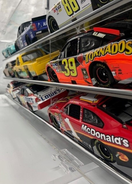 NASCAR Die cast 9 car ANGLEd SHELF 1:24 Display Case