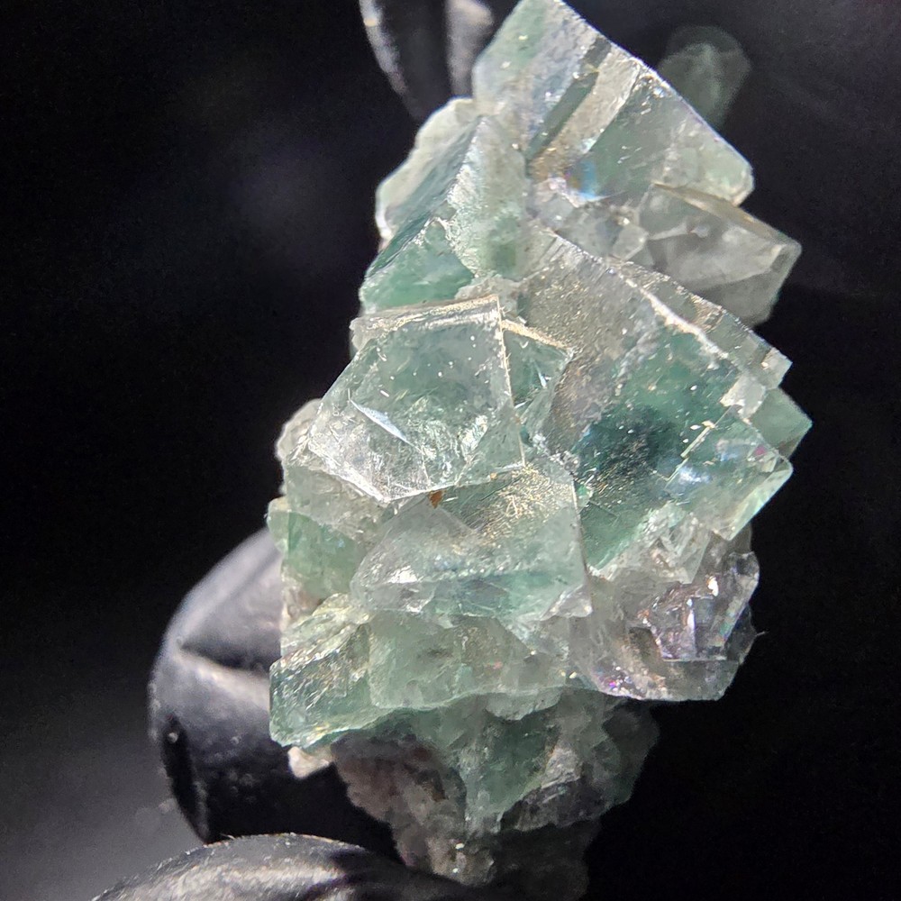 Phantom Fluorite Cube Specimen green purple Okorusu, Namibia 35*15*14mm