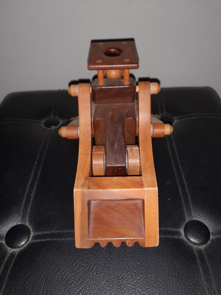 Vintage Handcrafted Wooden Moving Digger