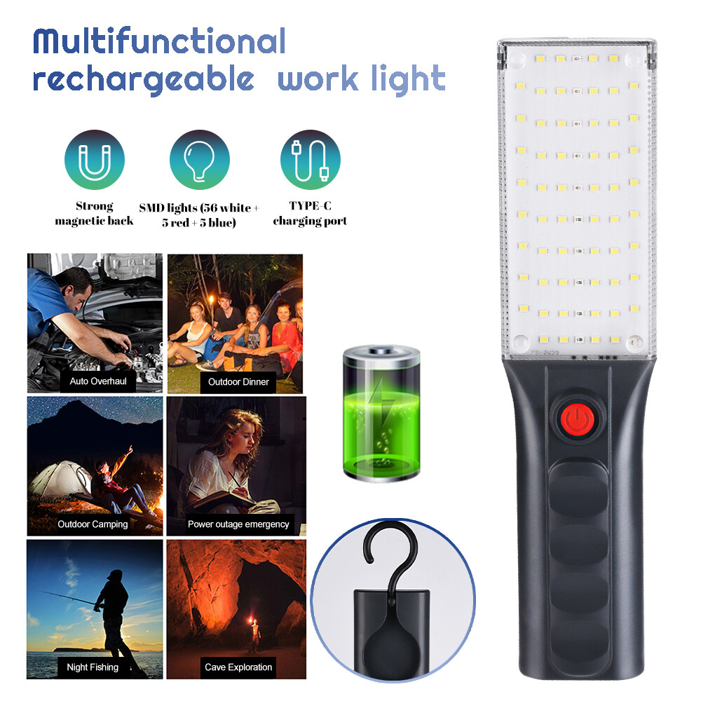 Rechargeable LED COB Work Light Mechanic Flashlight Lamp Magnetic Bright Torch