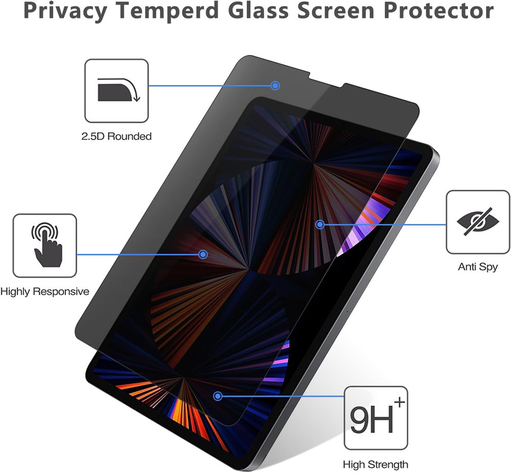 Privacy Screen Protector for Galaxy Tab S9 FE+ Plus/ S9 Plus/ S8 Plus/ S7 FE/ S7