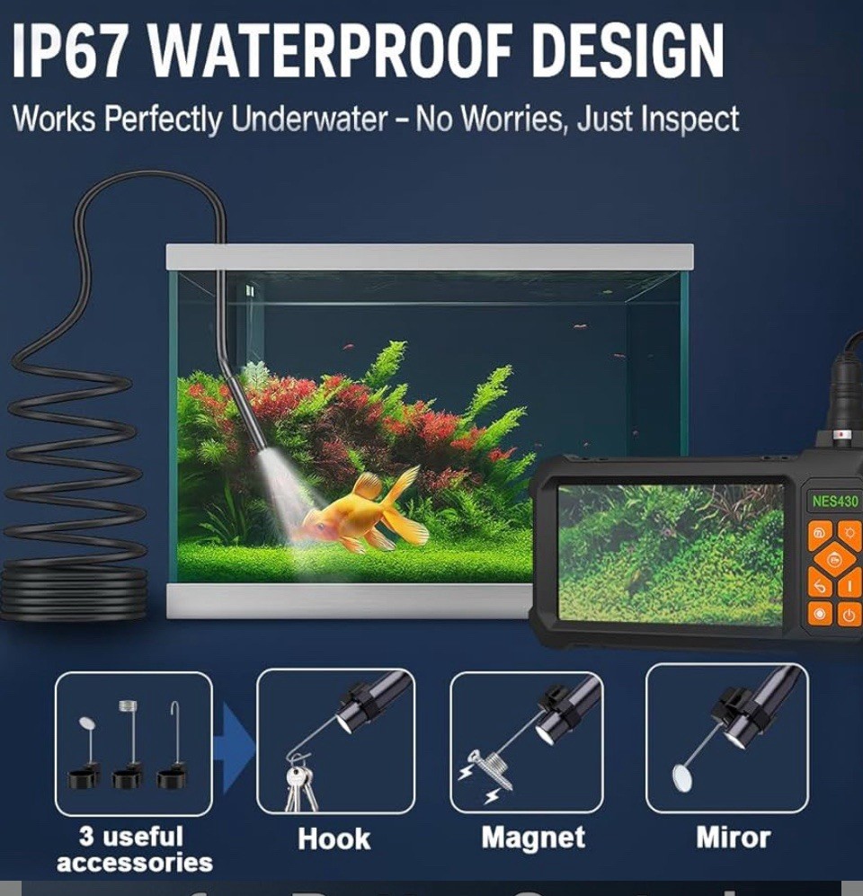 49 Ft Endoscope Camera with Light, 1080P HD Borescope Camera with Light