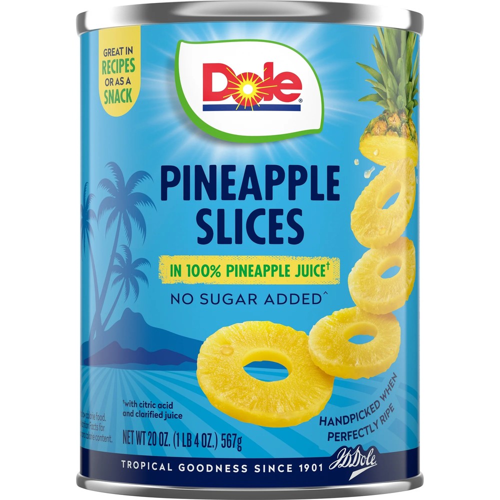 Pineapple Slices in Juice Dole Canned