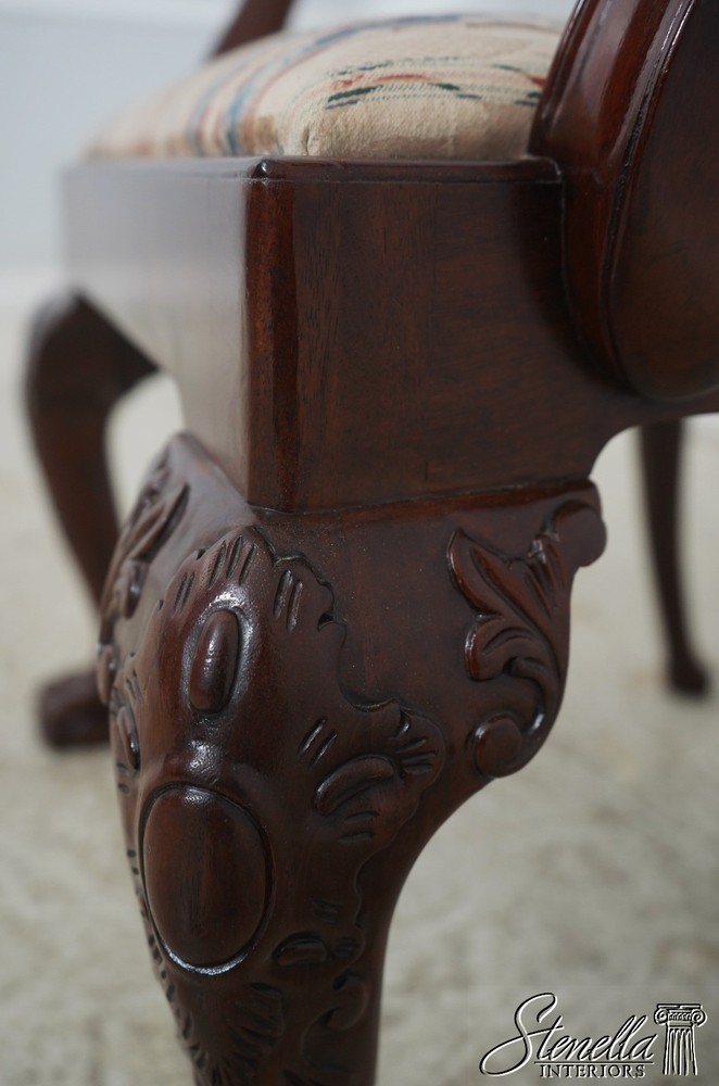 70900: Pair BAKER Ball & Claw Rococo Mahogany Armchairs