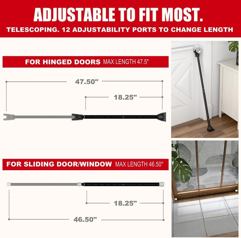 Portable Security Bar for Home & Travel - 2 Pack