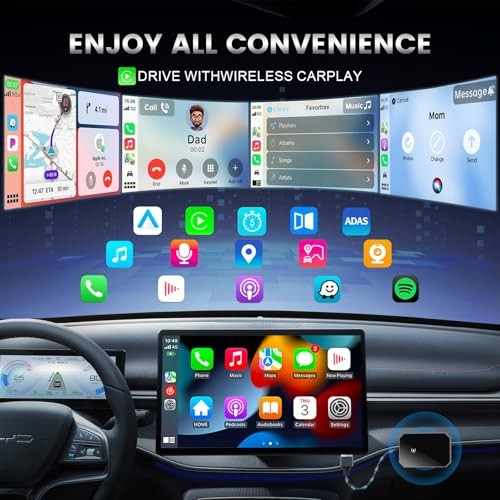 OSTICO Wireless CarPlay Adapter with Woven Cable USB - Transform Your USB