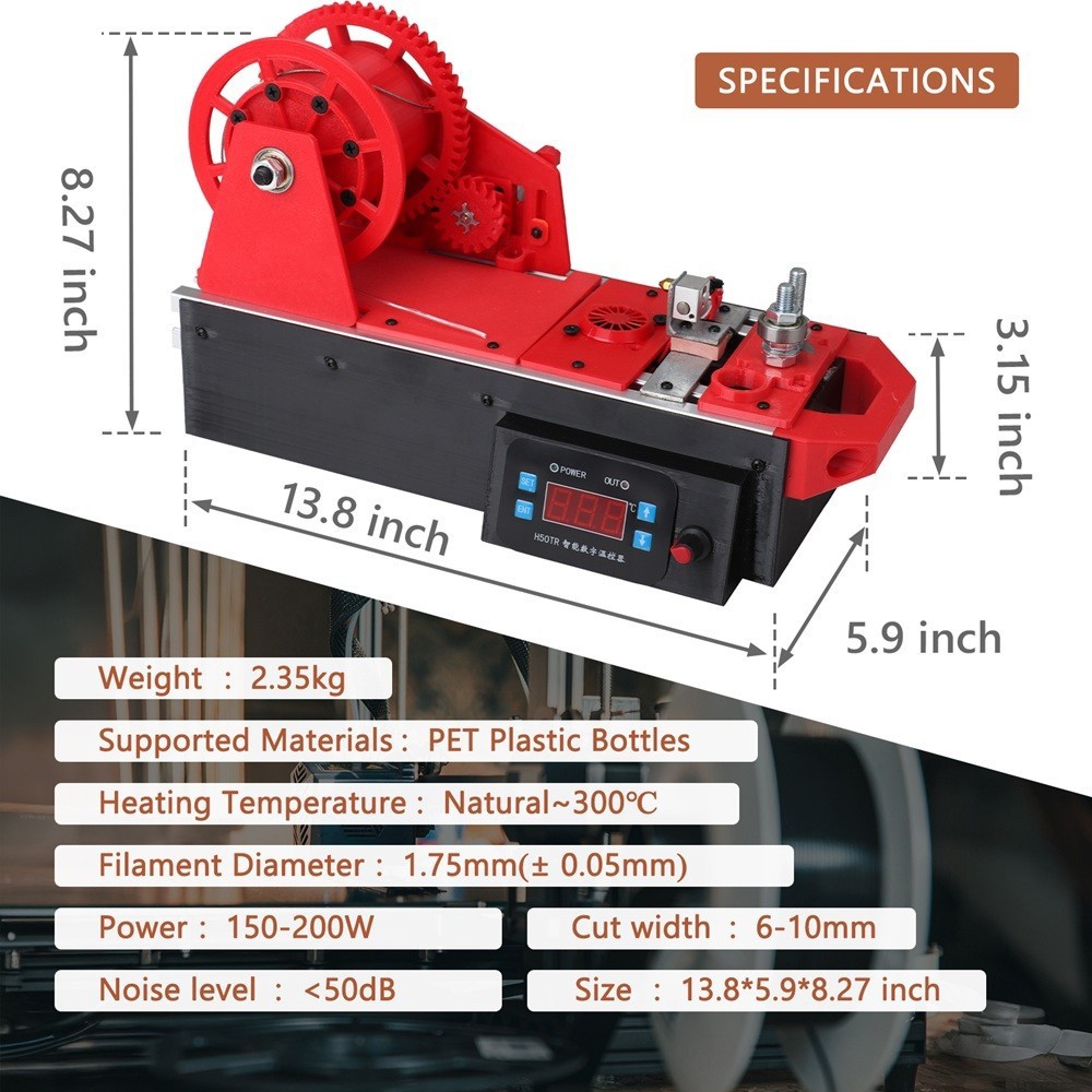 3D Printer Extruders Desktop Filament Maker Machine Plastic Bottle Pultruded DIY