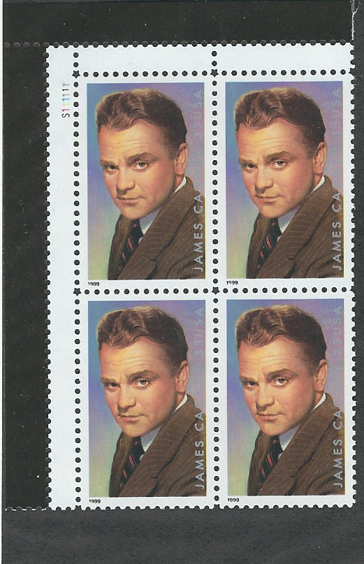 Scott #3329...33 Cent... James Cagney...Plate Block