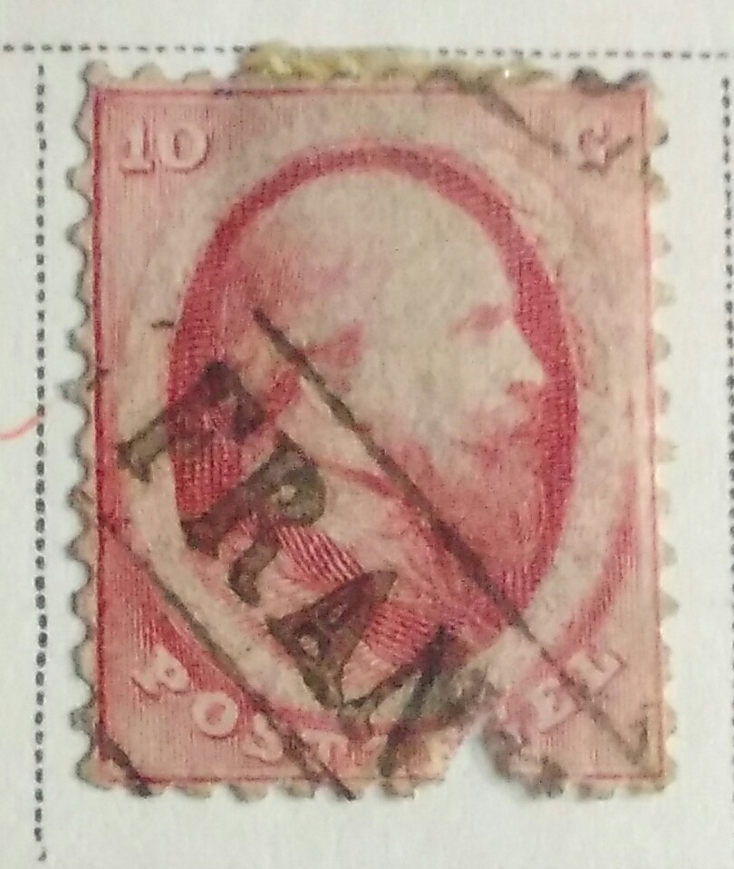 1864 Netherlands 5c lake red cancelled