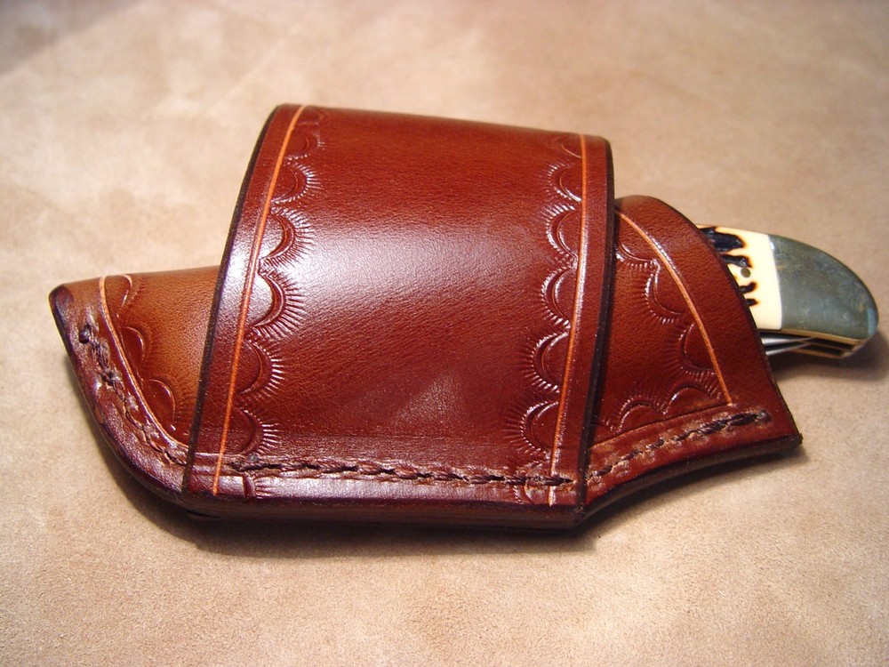 Custom Leather Crossdraw Sheath for Schrade 227uh