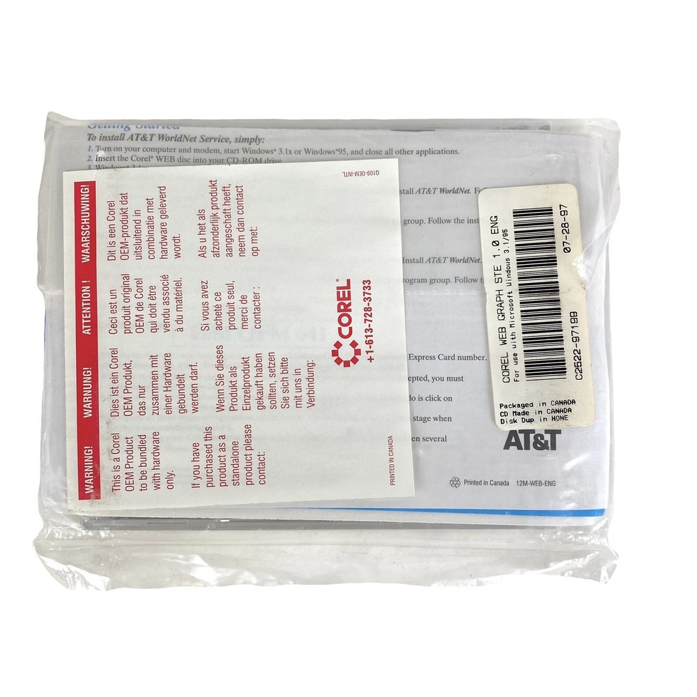 Vintage 1997 Corel Web Graphics 1.0 New Sealed English PC HTML CD Web Design