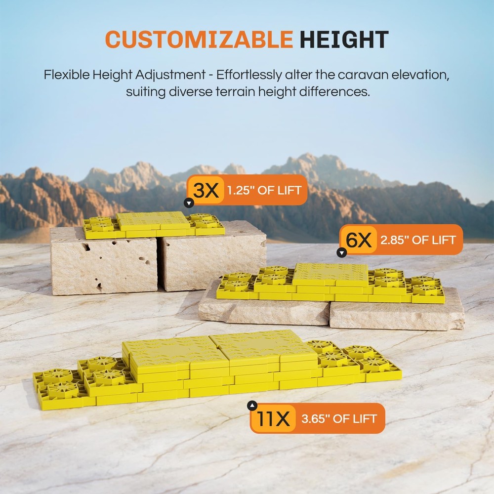RV Leveling Blocks set 12 Pack Heavy Duty Camper Leveling System