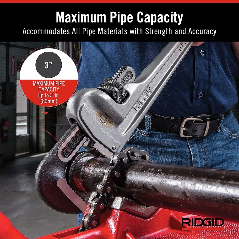 24" Aluminum Straight Pipe Wrench