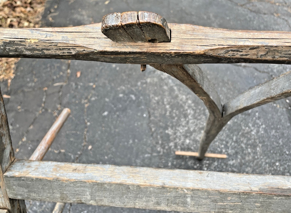 Antique Primitive Country Painted Sled W/Handle