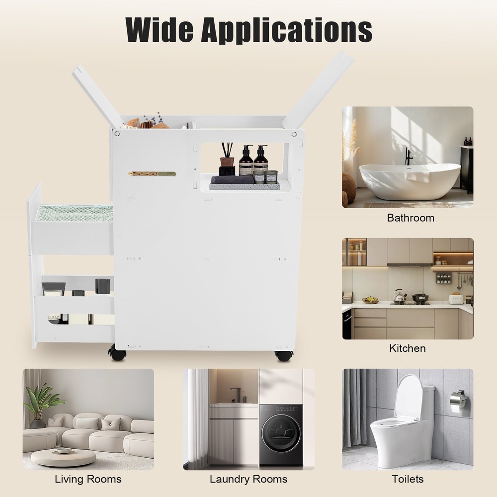 Bathroom Storage Cabinet, Narrow Floor Storage Cabinet