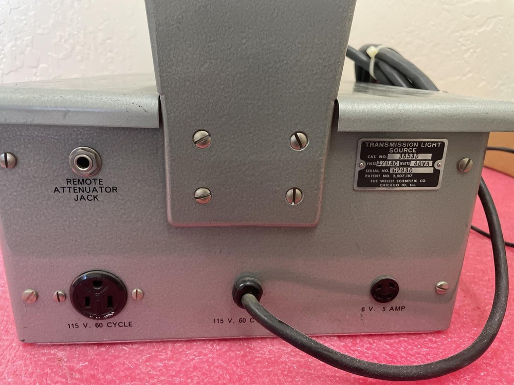 WELCH SCIENTIFIC DENSICHRON 3853D TRANSMISSION LIGHT SOURCE
