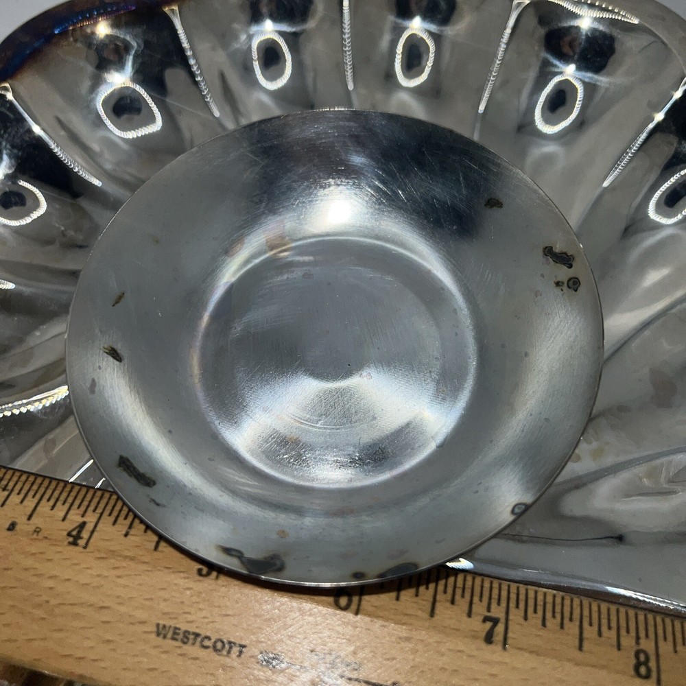 Vintage Kent Silversmith Chip N Dip Bowl - Tarnished