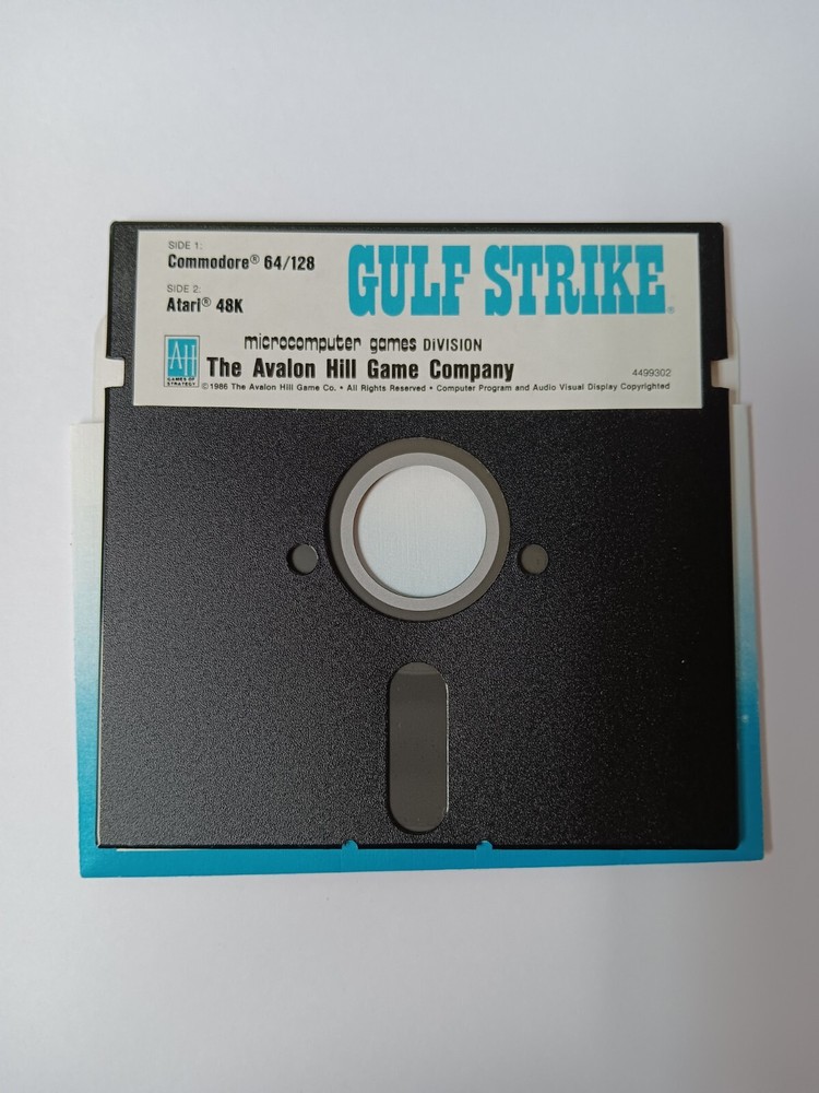 Commodore 64/128 Gulf Strike Computer Game Software Tested/Works Avalon Hill