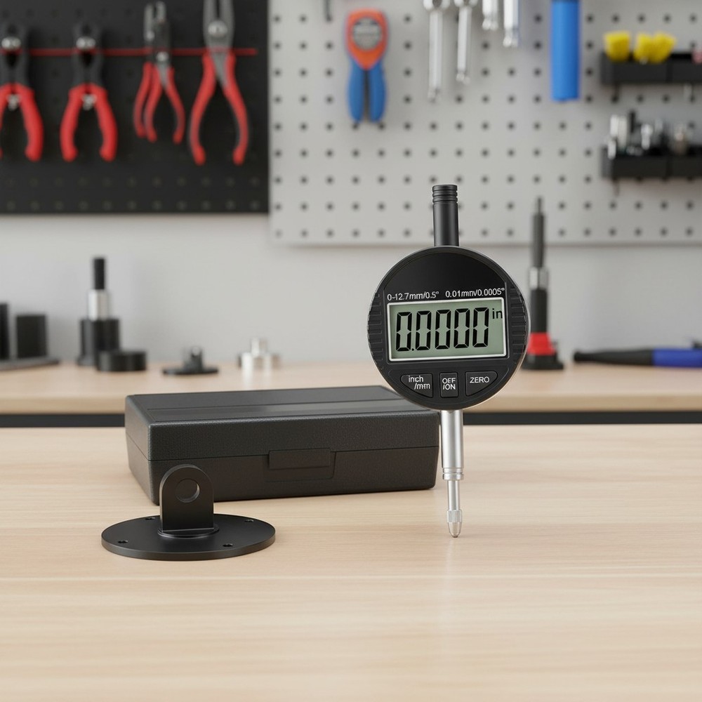 0-12.7mm High Precision Dial Indicator with LCD Display and Metric Conversion