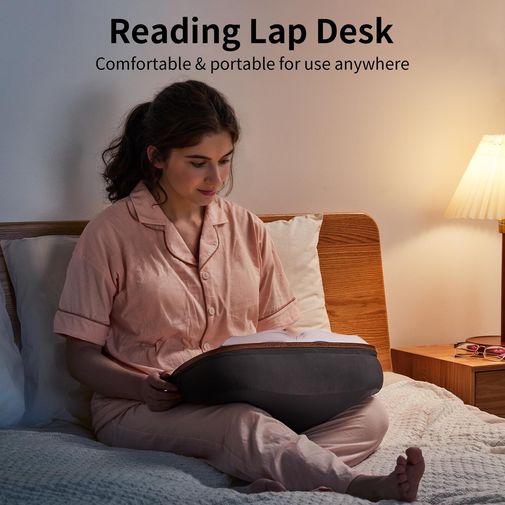 Lap Beanbag Book Stand, Hands-Free Reading Pillow Stand for Neck Support, Com...